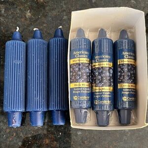 NEW Set Lot of 6 6" Americana Classics Blueberry Bliss Candles Smells Great NEW